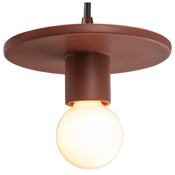 Justice Design Radiance Discus Pendant, Clay/BZ/BK CER-6320-CLAY-DBRZ-BKCD