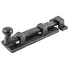 Black Slide Bolt Door Latch 4" L Wrought Iron Sliding Bolts with Catch Pack of 2