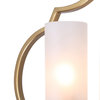 LNC 3-Light Modern Gold Metal With Frosted Glass Shade Chandelier