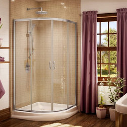 Fleurco Signature Capri Round 4 36"x 36" Frameless Curved Glass Sliding Doors FA - Bath Products