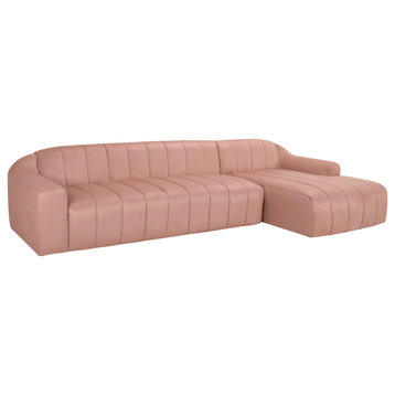 Coraline Petal Microsuede Fabric Sectional Sofa, HGSN420