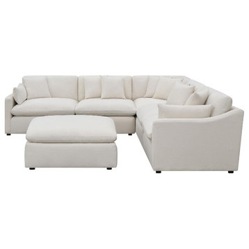 Coaster Hobson 6-piece Fabric Upholstered Modular Sectional Off White