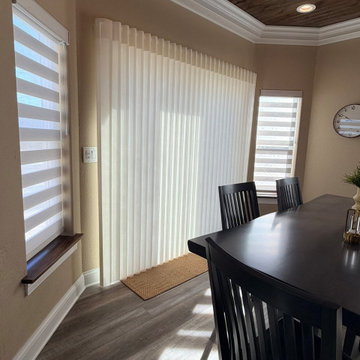 Lake Geneva- Banded Shades, faux wood and duette shades