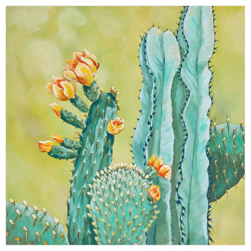 "Green Cactus" Canvas Wall Art by Karin Grow