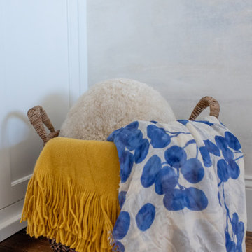 Scandi Home Office Accent Textiles in Blue and Ochre