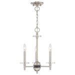 Livex Lighting - Livex Lighting Brushed Nickel 3-Light Mini Chandelier - Add an aura of sophistication and elegance with the Bancroft transitional mini chandelier. With the brushed nickel finish and clear crystal bobeche, it looks especially decadent. The Bancroft collection delivers an inspiring and upscale mood to a new or remodeled bath space.