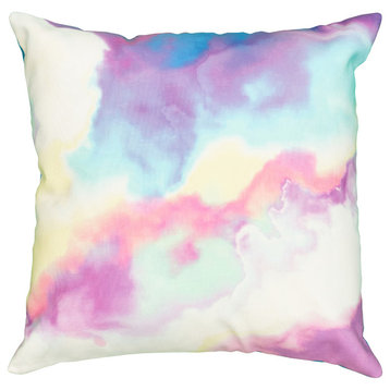 Neoteric Watercolor Indoor/Outdoor Throw Pillow, 18"x18"