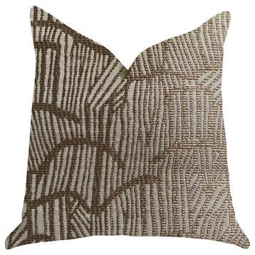 Metallic Bronze  Luxury Throw Pillow, 22"x22"