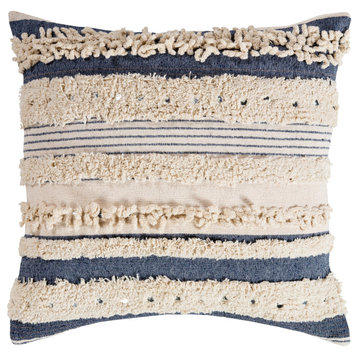 Temara TMA-004 Pillow Cover, Navy, 18"x18", Pillow Cover Only