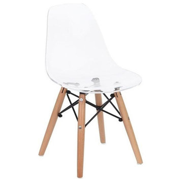 Eiffel Kids Chair With Wood, Clear