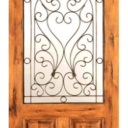 Exterior Single Door, Knotty Alder Radius Lite 2 Panel - Front Doors