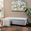 GDF Studio Guernsey Contemporary Tufted Fabric Storage Ottoman Bench, Light Gray
