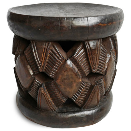 Consigned Akua Vintage Bamileke Wood Stool