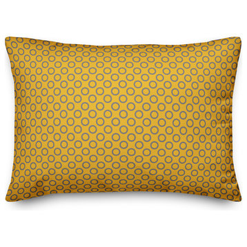 Circle Pattern in Yellow Throw Pillow