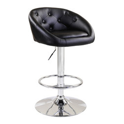 Modern Milan Adjustable Bar Stool | Black (Set of 2) - Bar Stools And Counter Stools