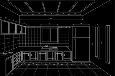 Kitchen design  blueprint