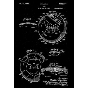 1928 Baseball Base Ball Patent Black /& White Poster