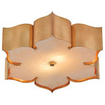 Currey & Company - 9999-0010 Grand Lotus Flush Mount, Antique Gold Leaf - The Grand Lotus Gold Flush Mount receives its majestic good looks from a combination of stunning workmanship and its antique gold leaf finish. The gold flush mount is skillfully fashioned from sheets of wrought iron. This is one of a number of designs in a variety of finishes in this family of fixtures.