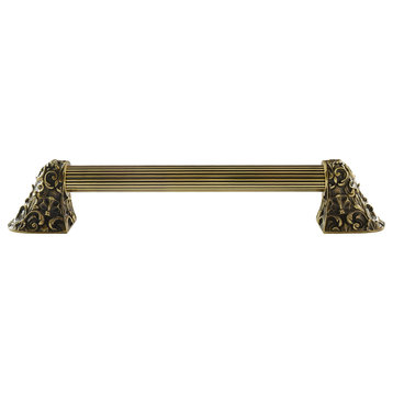 Acanthus Appliance Pull, Antique Brass, 16", Fluted