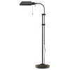 Metal Rectangular Floor Lamp With Adjustable Pole, Black
