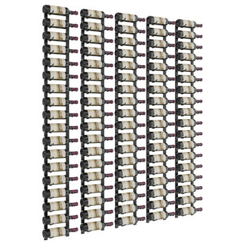 W Series Feature Wall Wine Rack Kit (metal wall mounted bottle storage), Matte Black, 90 Bottles (Single Deep)