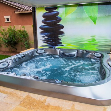 Jacuzzi, Pool, and Grill Backyard