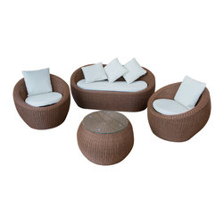 Sunscape Havana 4 Piece Wicker Lounge Setting - Outdoor Lounge Sets