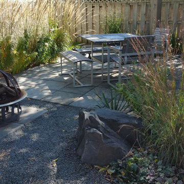 Chess board and rough hewn outdoor kitchen