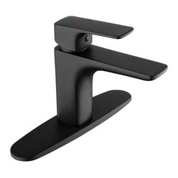 RBROHANT - Rbrohant Matte Black Single Hole Bathroom Faucet With Deck - Bathroom Sink Faucets