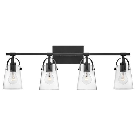 Hinkley Foster Large Four Light Vanity, Black