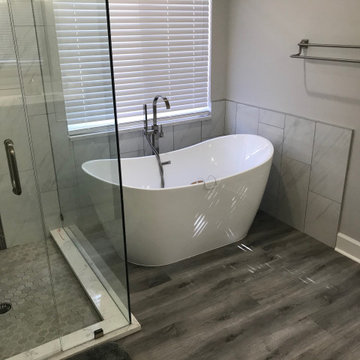 Beautiful Master Bathroom Remodel Done in Snow White