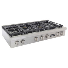 ZLINE 48-Inch Porcelain Gas Stovetop with 7 Gas Burners and Griddle (RT48)