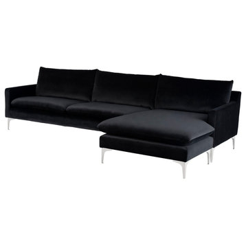Nuevo Furniture Anders Sectional Sofa in Black