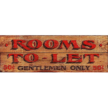 Gentlemen's Room Vintage Sign "Rooms To Let"