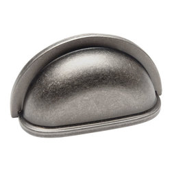 Cosmas - Cosmas 4310SN Cabinet Bin Cup Pull, 3" Hole Centers, Set of 5, Weathered Nickel - Cabinet And Drawer Handle Pulls