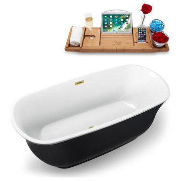 67" Streamline NAA663GLD Freestanding Tub and Tray With Internal Drain