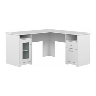 Office in an Hour L Shaped Cubicle Desk Set in Hansen Cherry - Engineered  Wood