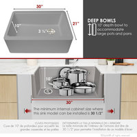 30" Undermount Workstation Single Bowl Gray Composite Granite Kitchen