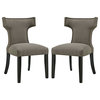 Granite Curve Dining Side Chair Fabric Set of 2