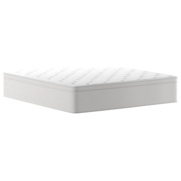 Vista14" Premium Memory Foam Hybrid Pocket Spring Mattress-Reinforced Edge, White, King