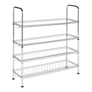 45 Pair Shoe Rack Shelf Closet With Cover 5 8 Metal Tube Storage Organizer Contemporary Shoe Storage By Yescom