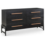 Meridian Furniture - Kaya Bedroom Furniture, Black, Dresser - Indulge in the allure of the black Kaya Dresser by Meridian Furniture. Its captivating design, luxurious black finish and vegan leather handles will elevate any space with effortless elegance. Crafted with precision and durability in mind, this stunning piece becomes the focal point of gatherings, fostering moments of connection and warmth. Embrace sophistication and style with the Kaya Dresser, a testament to exquisite taste and timeless beauty.