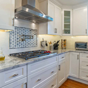 Navy Blue Island Kitchen