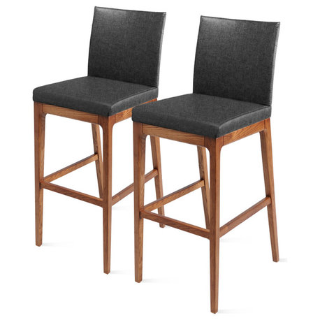 Devon Counter stool Walnut LegsSet of 2, Night Shade, Fabric