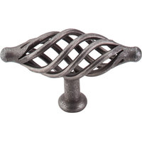 Top Knobs  -  Oval Twist Knob Large 3 1/4" - Pewter