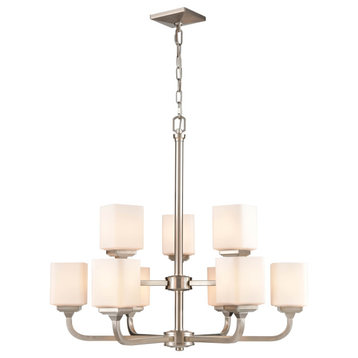 Eddison Collection 9 Light 27.75" Brushed Nickel Chandelier