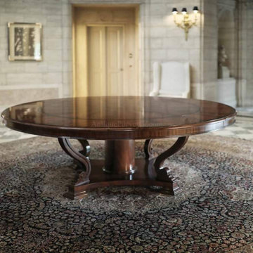 Large Round Perimeter Leaf Dining Tsble