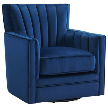 Picket House Furnishings Lawson Swivel Chair, Cobalt
