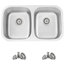 32"L x 19"W Stainless Steel Double Basin Dual mount Kitchen Sink with Strainers