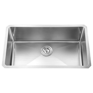 Dowell Undermount Single Bowl Stainless Kitchen Sink - Small Radius, 28w X 16l X 10d